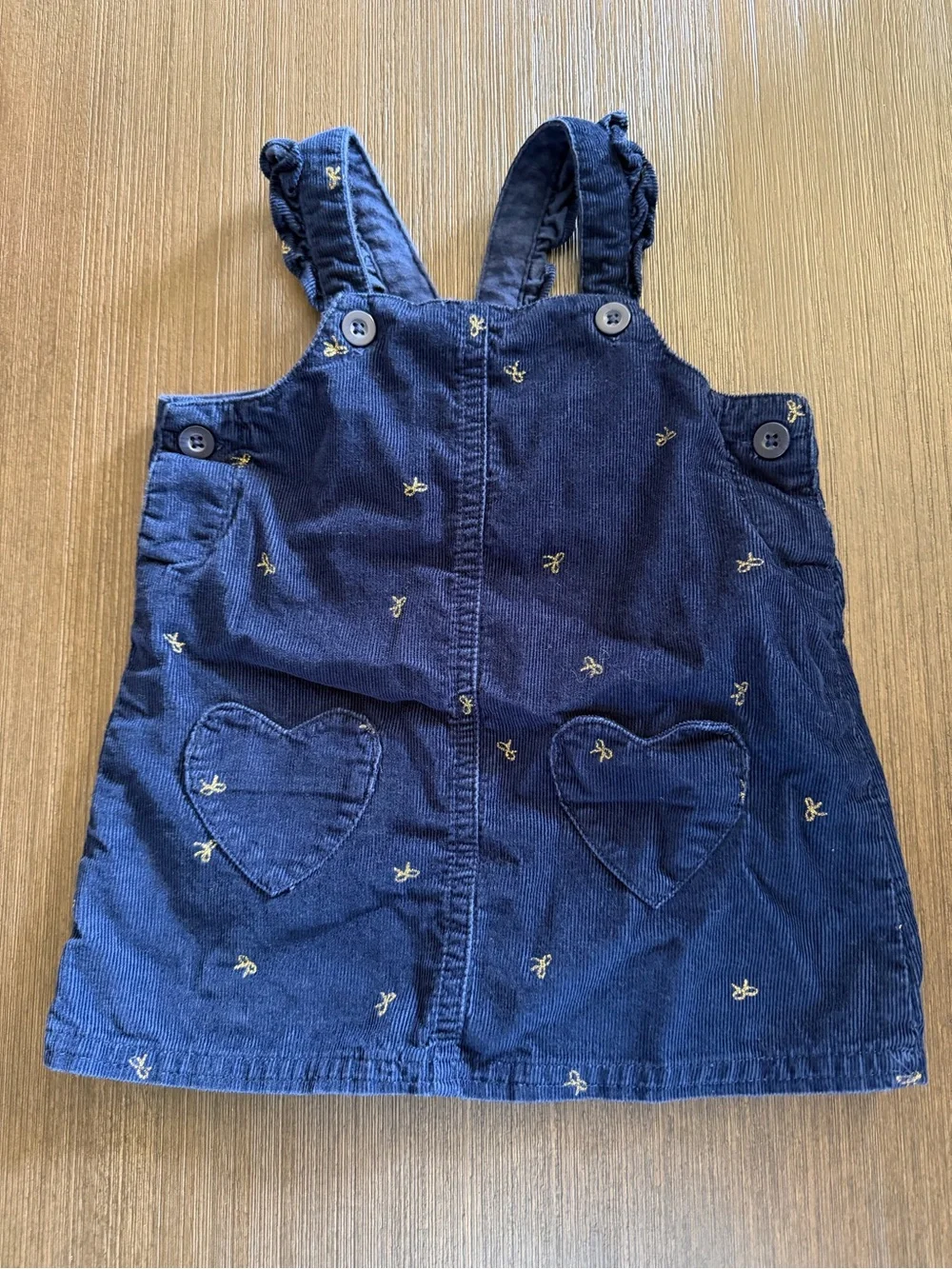 Carter's Navy Corduroy Overall Dress with Striped Top